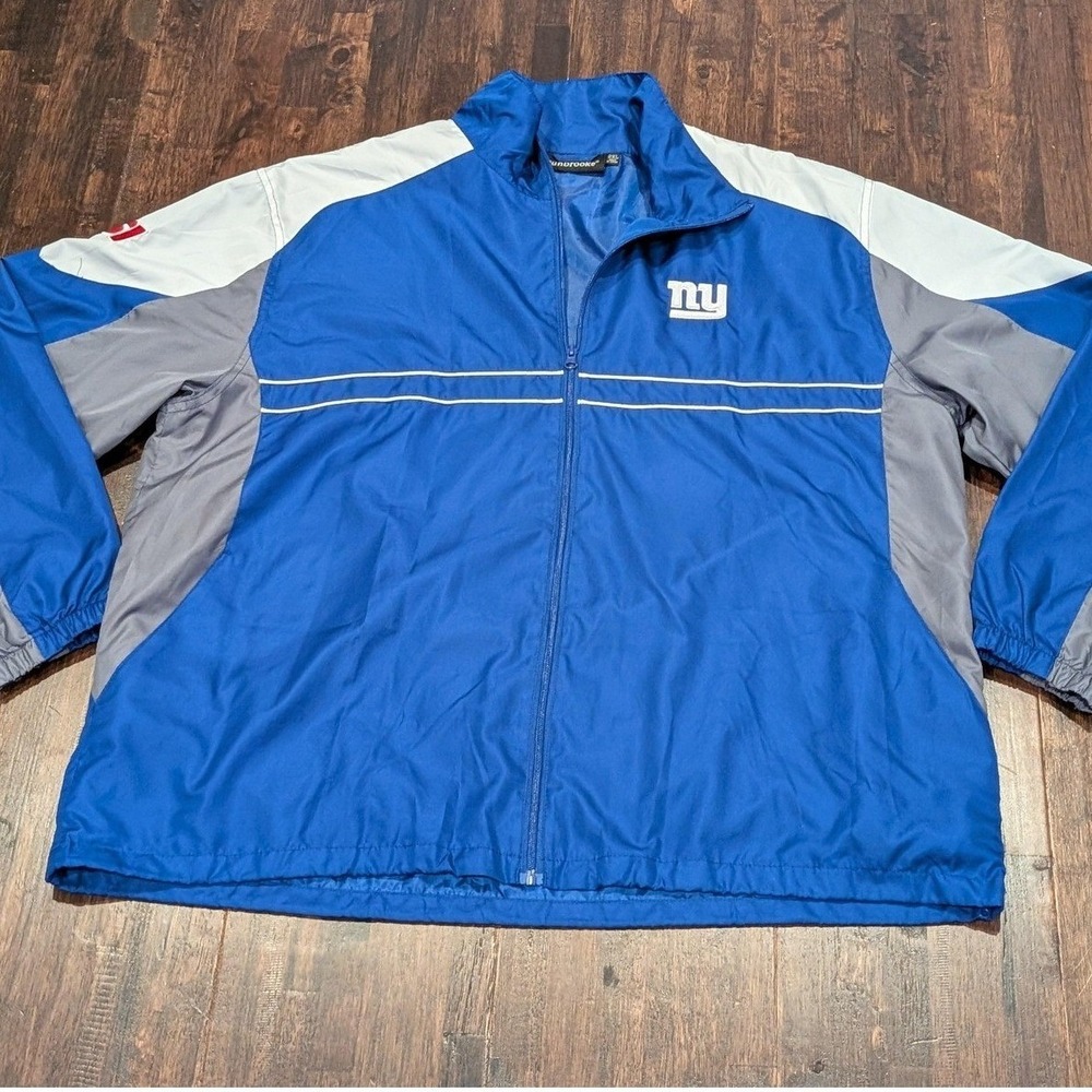 New York Giants Sports Illustrated Jacket Mens 2XL Blue NFL Football Windbreaker